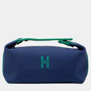 مملوكة مسبقًا Hermes Blue Green Small Toile Bride A Brac Case