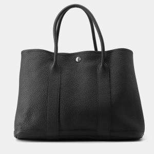 Pre Owned Hermes Garden Party Black Negonda Leather Size Pm