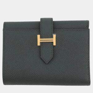 Pre Owned Hermes Bearn Combine Vert Fonce Epsom