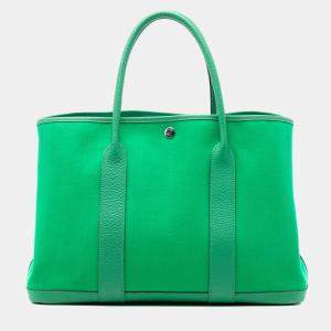 Pre Owned Hermes Green Toile and Negonda Garden Party 36