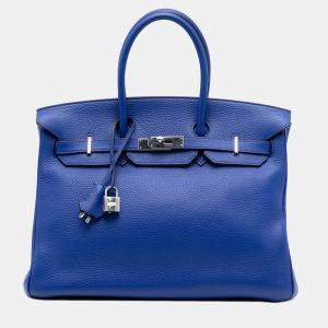 مملوكة مسبقًا Hermes Blue Togo Birkin Retourne 35