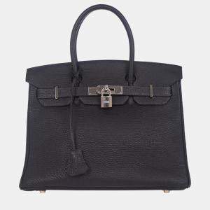 Pre Owned Hermes Dark Navy Togo Birkin 30 Handbag