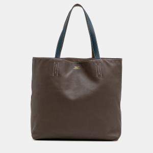 مملوكة مسبقًا Hermes Blue Brown Veau Sikkim and Clemence Double Sens 36