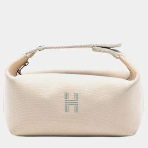 مملوكة مسبقًا Hermes Brown Small Toile Bride A Brac Case