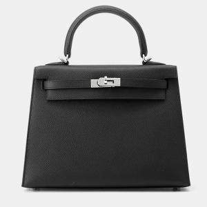 مملوكة مسبقًا Hermes Kelly Sellier Black Epsom Size 25