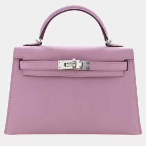 مملوكة مسبقًا Hermes Mauve Sylvestre Epsom Mini Kelly 20