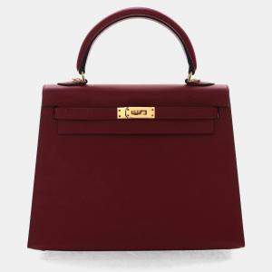 مملوكة مسبقًا Hermes Rouge Grenat Epsom Sellier Kelly 25