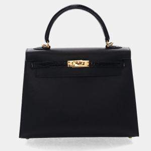 Pre Owned Hermes Noir Veau Madame Sellier Kelly Touch 25