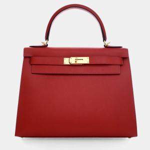 مملوكة مسبقًا Hermes Rouge Casaque Epsom Sellier Kelly 28