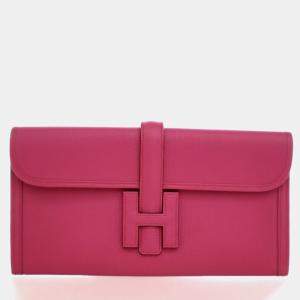 مملوكة مسبقًا Hermes Rose Shocking Chevre Mysore Jige 29