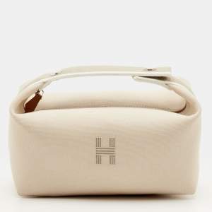 Pre Owned Hermès Bride-a-Brac Case Small Naturel Canvas Pouch