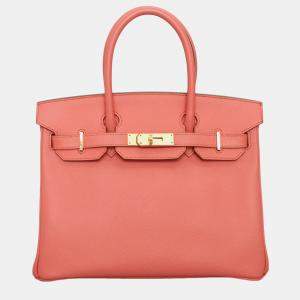 مملوكة مسبقًا Hermes Flamingo Epsom Leather Birkin 30 Bag GHW