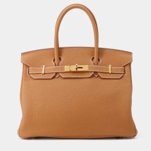 Pre Owned Hermes Birkin Gold Togo Leather Size 30