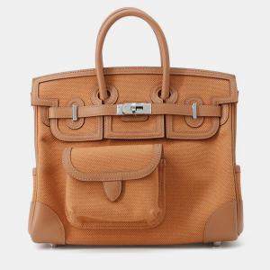 Pre Owned Hermes Birkin Cargo Gold Towar Goeran Swift Leather Size 25