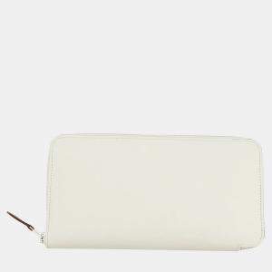 Pre Owned Hermes Azap Long Silk In New White Evercolor