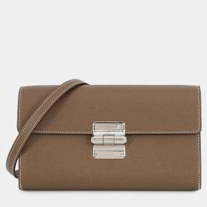 Pre Owned Hermes Charnier To-Go Etoupe Veau Madame