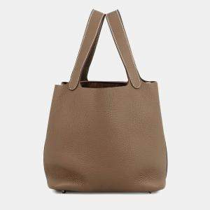 Pre Owned Hermes Picotin Lock Etoupe Taurillon Clemence Size Mm