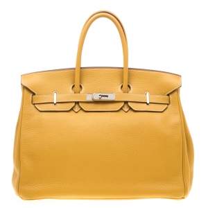 Hermes Soleil Togo Leather Palladium Hardware Birkin 35 Bag