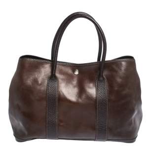 Hermes Havane Amazonia Buffalo Leather Garden Party 36 Bag