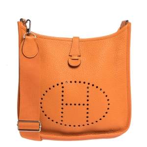 Hermes Feu Clemence Leather Evelyne III PM Bag