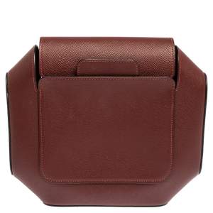Pre Owned Hermes Rouge H Epsom Leather Octogone Clutch