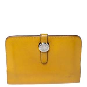 Pre Owned Hermes Soleil Swift Leather Dogon Wallet