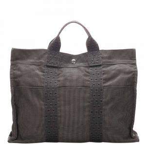 Pre Owned Hermes Grey Canvas Fourre Tout MM Tote Bag