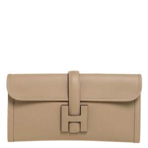 Pre Owned Hermes Poussiere Swift Leather Elan 29 Jige Clutch