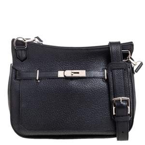 Pre Owned Hermes Black Clemence Leather Palladium Hardware Jypsiere 28 Bag