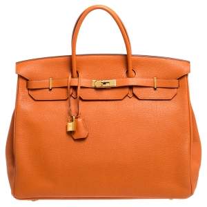 Hermes Feu Togo Leather Gold Hardware Birkin 40 Bag