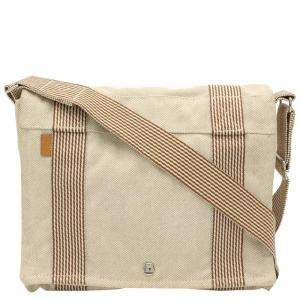Pre Owned Hermes Beige Toile Canvas Herline Messenger Bag