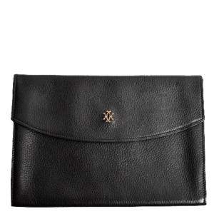 مملوكة مسبقًا Hermes Black Leather Vintage Rio Clutch Bag