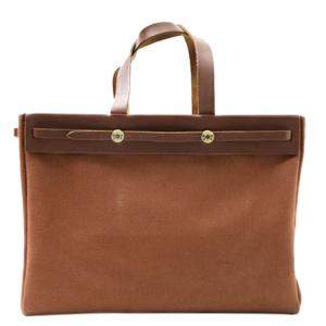 مملوكة مسبقًا Hermes Brown Leather Herbag Cabas Tote bag