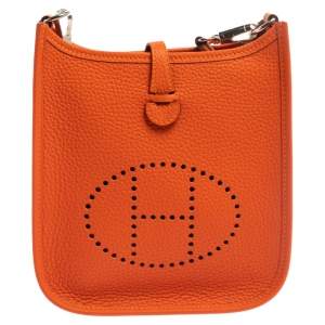 Pre Owned Hermes Feu Togo Leather Evelyne TPM Bag