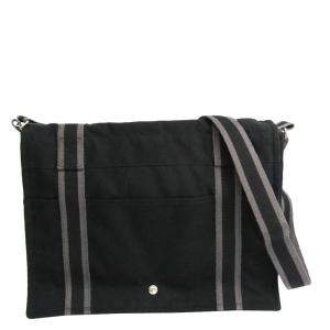 Pre Owned Hermes Black Canvas Fourre Tout Besace MM Messenger Bag