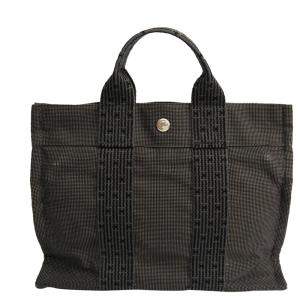 Pre Owned Hermes Grey Canvas Herline PM Tote Bag