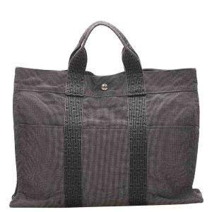 Pre Owned Hermes Grey Canvas Fourre Tout Bag