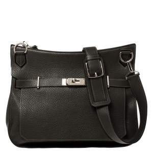 Pre Owned Hermes Vert Gris Clemence Leather Palladium Hardware Jypsiere 37 Bag