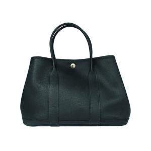 Pre Owned Hermes Black Leather Garden Party TPM Bag