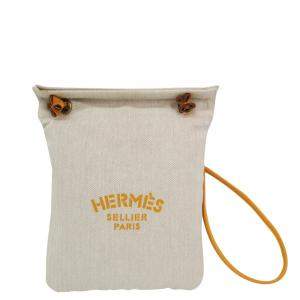 مملوكة مسبقًا Hermes Beige Fabric, Cotton Mini Sac Shoulder Bag