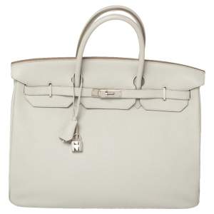 Hermès Gris Perle Togo Leather Palladium Finished Birkin 40 Bag