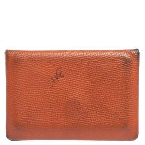 Hermès  Orange Epsom Leather Calvi Card Holder