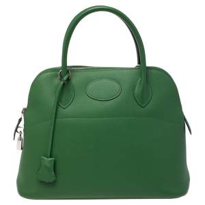 Pre Owned Hermes Vert Bengal Epsom Leather Bolide 31 Bag