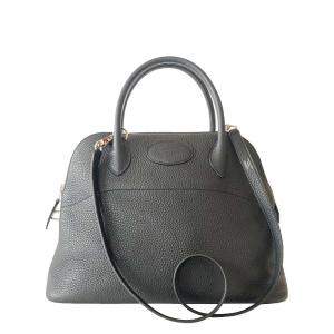 Hermes Black Clemence Leather Bolide 31 Bag
