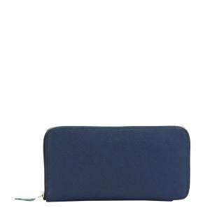 Hermes Blue Epsom Leather Azap Wallet