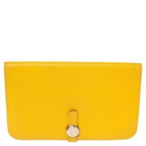 Pre Owned Hermes Soleil Togo Leather Dogon Duo Wallet