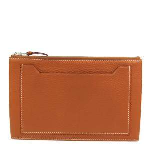 Hermes Brown Togo Leather Clarisse GM Wallet