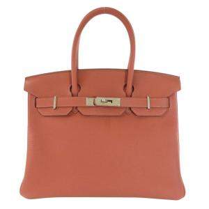 Hermes Pink Togo Leather Palladium Hardware Birkin 30 Bag 