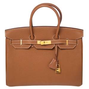 Hermes Gold Togo Leather Gold Finished Birkin 35 Bag