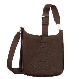 Hermes Brown Clemence Leather Evelyne 29 Shoulder Bag 
